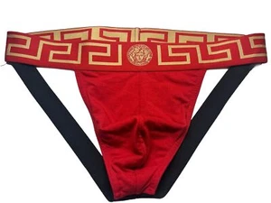 Versace men Red Italy Jock strap jockstrap Underwear Greco size 6 XL NEW - Picture 1 of 4