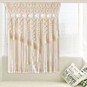 Handmade Macrame Wall Hanging Boho Home Backdrop Door Window Curtain Decor USA - Picture 1 of 8