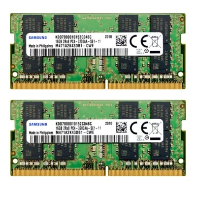 Samsung 32GB (2X16GB) DDR4 3200MHz PC4-25600 SODIMM Memory Ram M471A2K43DB1-CWE - Image 1 of 4