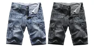 FOX JEANS Men's Nelson Denim Cargo Shorts SIZE 32-44 - Picture 1 of 22