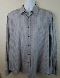 Camisa Hugo Boss Slim Fit XXL gris a cuadros con botones manga larga - Imagen 1 de 11