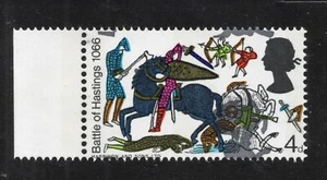 Schlacht von Hastings 1966. 4d Wert mit riesigem grauen Schaltfehler. Unmontiert neuwertig. - Bild 1 von 1