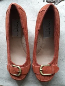 AJ Valenci Wedge Heels Shoes Orange Size 6.5 - Picture 1 of 4