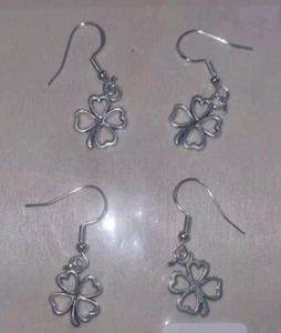 Sterling Silver Earings Four Leaf Clover £4.50 Each - Picture 1 of 1