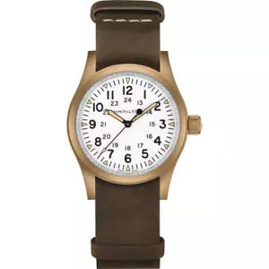 Neu Hamilton Khaki Field mechanische Bronze weißes Zifferblatt Herrenuhr H69459510 - Bild 1 von 4