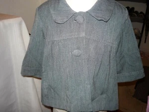 Girls clothes size 10 12 gray quarter sleeves spring Easter cropped dress coat - Picture 1 of 7