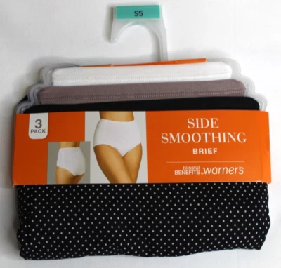 Blissful Benefits Women's Warner's Side Smoothing Brief Panties, 3 Pack, Size S - Image 1 of 4