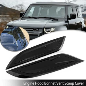 For Land Rover Defender 2020-23 Glossy Black Engine Hood Air Outlet Vent Cover - Picture 1 of 14