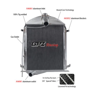 FOR Ford Model A 1928 1929 28 29 Aluminum Alloy Radiator - Foto 1 di 5