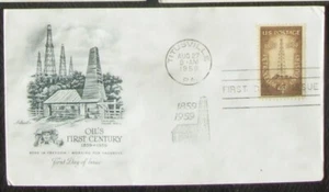 US FDC SC #1134 OIL INDUSTRY CENTENNIAL 1959. - Picture 1 of 1
