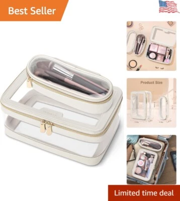 Bolsa de maquillaje impermeable de moda con soporte de cepillo adicional - Perfecto para viajar Foto 1 de 4