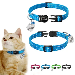 Collar de gato separatista reflectante de nailon personalizado para gatito cachorro mascota XXS-XS - Imagen 1 de 16