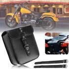Easy to Install Motorcycle Tool Storage Black Leather Bag with Mounting Straps