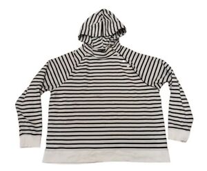 Lauren Ralph Lauren Black Label White Striped Hooded Nautical Sweatshirt XXL