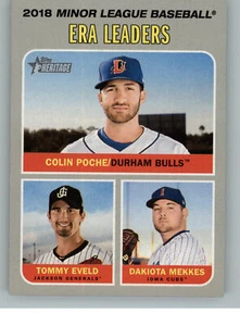 2019 Topps Heritage Minor League 194 Dakiota Mekkes Tommy Eveld Colin Poche - Picture 1 of 2