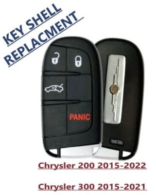 NEW REPLACMENT SMART KEY SHELL FOR 2015 - 2022 CHRYSLER 200 300 M3M-40821302 - Image 1 of 3