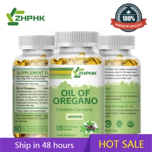 Oregano Oil Capsules 4000 mg Contains Carvacrol Herbal Supplement 120 Softgel - Foto 1 di 10