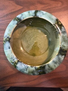 Vintage McCoy Pottery 7.5" Blue And Green Onyx Glaze Flower Bowl USA McCoy Bowl - Picture 1 of 4