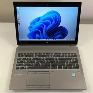 HP Zbook 15 G6: i7-9850H 2.6Ghz 32GB SSD 512GB GPU T2000 Win 11 Pro Grade B- - Picture 1 of 8