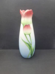 Franz Porcelain Tulip Vase XP1815, Embossed Ombre Powder Hues - Picture 1 of 7