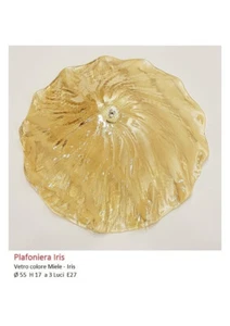 PLAFONIERA A 3 LUCI IN VETRO COLORE MIELE 55x17 - Bild 1 von 1