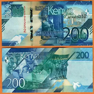 Kenia 2019 UNC 200 Schilling Banknote Papier Geldrechnung P-NEU - Bild 1 von 1