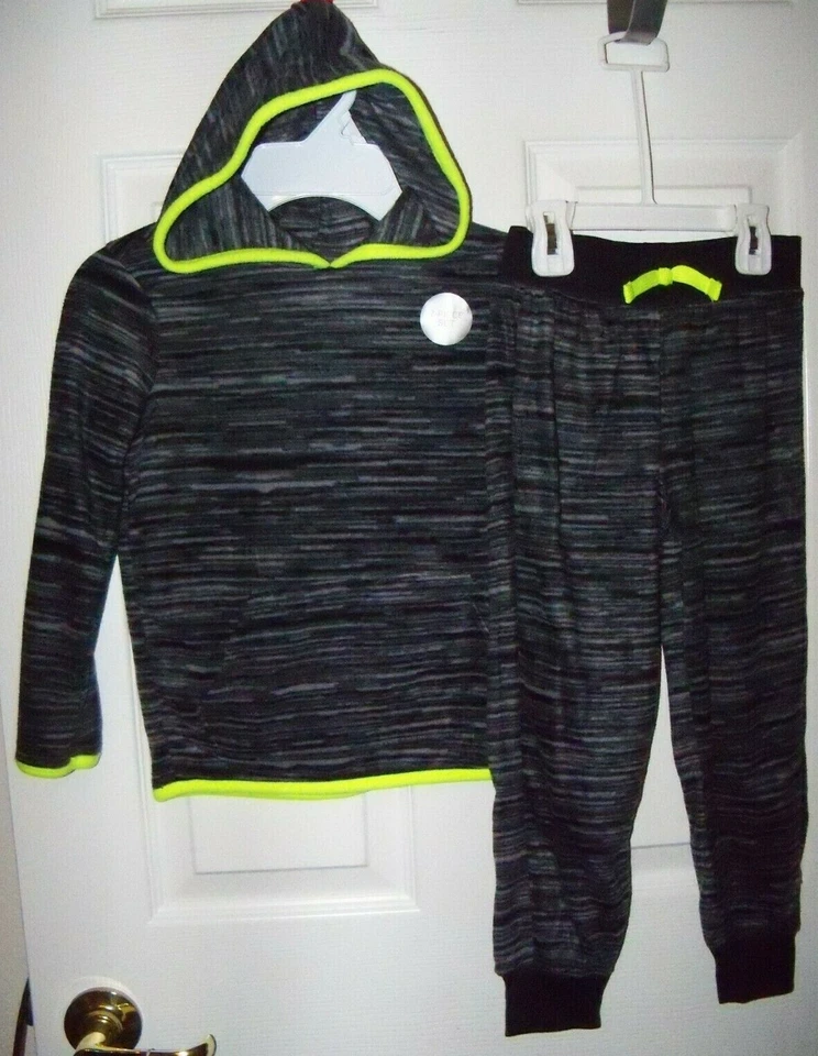 Jumping Beans Black Active Microfleece Hoodie Jogger Pants Set Boys Size 5 NWT - Image 1 of 1