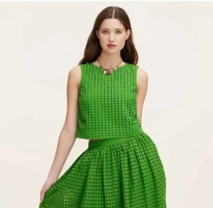 Kate Spade x Target Eyelet Shell Green Top Size XXS NWT - Picture 1 of 3
