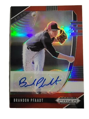 Brandon Pfaadt 2020 Panini Prizm Draft Picks Red Parallel Auto /50 Baseball Card - Image 1 of 4