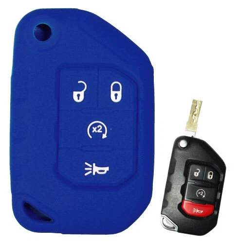 Cubierta de llavero de goma remota de entrada sin llave Jeep Wrangler 2025 2024 2023 2020 2019 Foto 1 de 1