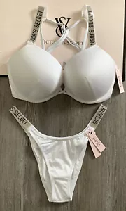34DD/S Victoria Secret Bombshell Add-2-Cup Push Up and Brazilian Bikini Swim NEW - Picture 1 of 2