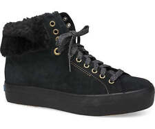 Keds Womens Rise Hi Suede Faux Fur Sneakers Size 5.5 Color Black