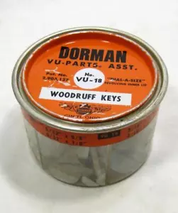 VTG Dorman VU-Parts Assortment VU-18 Woodruff Keys Can Dial-A-Size USA - Picture 1 of 6