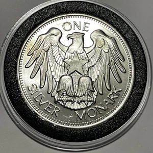 1970’s Vintage Monark Eagle Rare Coin 1 Troy Oz .999 Fine Silver Round Medal 999 - Picture 1 of 12