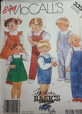 McCall's 3332 Child's  Unisex Romper  1987 Sewing Pattern New  size 3 or 4 - Image 1 of 4