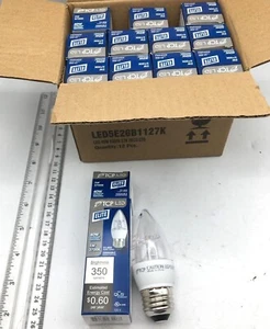 Elite TCP LED Chandelier Bulb Lot of 12, 350 Lumens 25K H 5W 2700K LED5E26B1127K - Picture 1 of 4