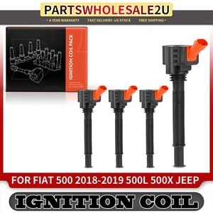 4Pcs New Ignition Coil for Fiat 500 2018-2019 500X 2016-2018 500L 2014-2020 1.4L - Picture 1 of 9
