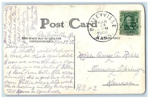 1908 Baileyville Kansas To Conway Springs Duane Cancel 1 Cent Postcard - Picture 1 of 2