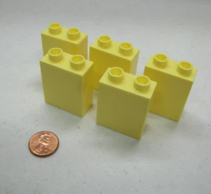 Lego Duplo 5 Thin 2X1X2 Light Yellow Bricks Blocks Building House Castle - Picture 1 of 3
