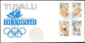 Tuvalu 612-615, FDC. Mi 633-636. Olympics Barcelona-1992. Discus, Javelin, Track - Picture 1 of 1