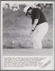 Foto publicitaria vintage en blanco y negro Lee Treviño torneo abierto canadiense - Imagen 1 de 1