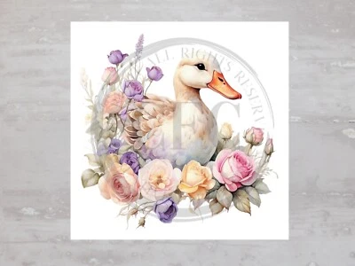 Painel de tecido acolchoado rosa floral pato saxônia artesanato costura colcha bloco A732 - Imagem 1 de 4