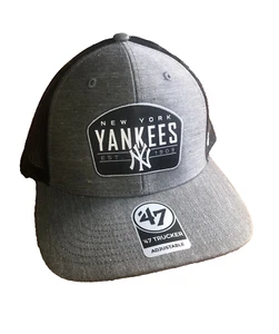 New York Yankees SnapBack Mütze Baseball '47 Trucker grau schwarz Logo verstellbar - Bild 1 von 3