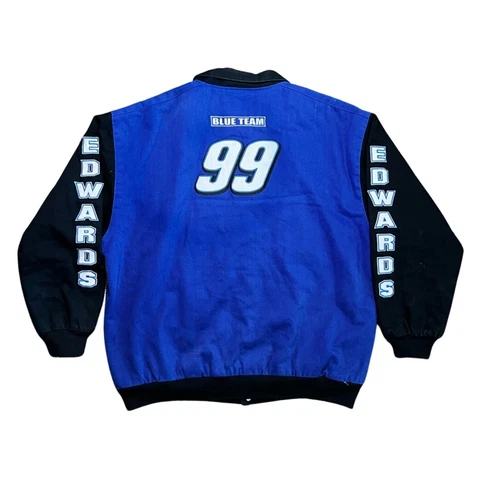 Chase Authentics Carl Edwards Nascar Racing Jacket XL Blue Black White Cover