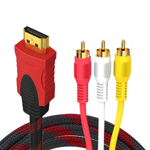 Cable Negro HDMI a 3 RCA de Audio Video AV 1,5M conversor Adaptador Macho - Imagen 1 de 6