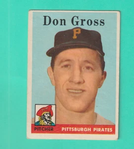 1958 Topps # 172 Don Gross Pittsburgh Pirates Ex - Imagen 1 de 2