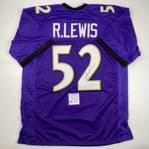 Autographed/Signed Ray Lewis Baltimore Purple Football Jersey PSA/DNA COA - Picture 1 of 4