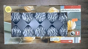 LED Papierlichterkette 10 LEDs warmweiß inkl. 2x Batterien - Bild 1 von 3