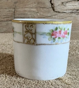 Handbemalter Nippon Antik Vintage Zahnstocher Halter Blumen und Gold Dekoration - Bild 1 von 7