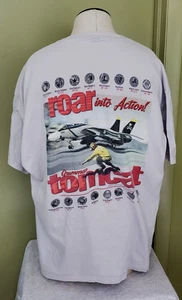 CAMISETA BOLSILLO F-14 TOMCAT ALPHA STRIKE ROAR INTO ACTION * XL * GRIS * - Imagen 1 de 11